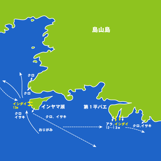 182 島山島・インヤマ瀬、第一平バエ:都丸,大鳥丸
